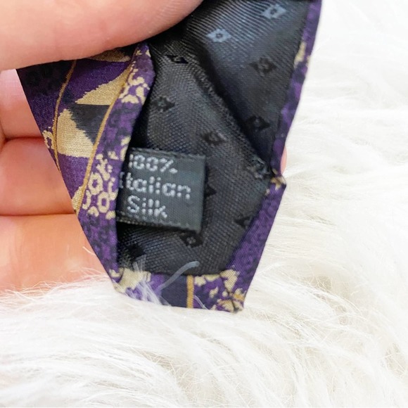 Bugatti Vintage 100% Italian Silk Abstract Men’s Luxury Tie - Picture 3 of 5